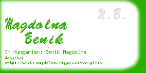 magdolna benik business card